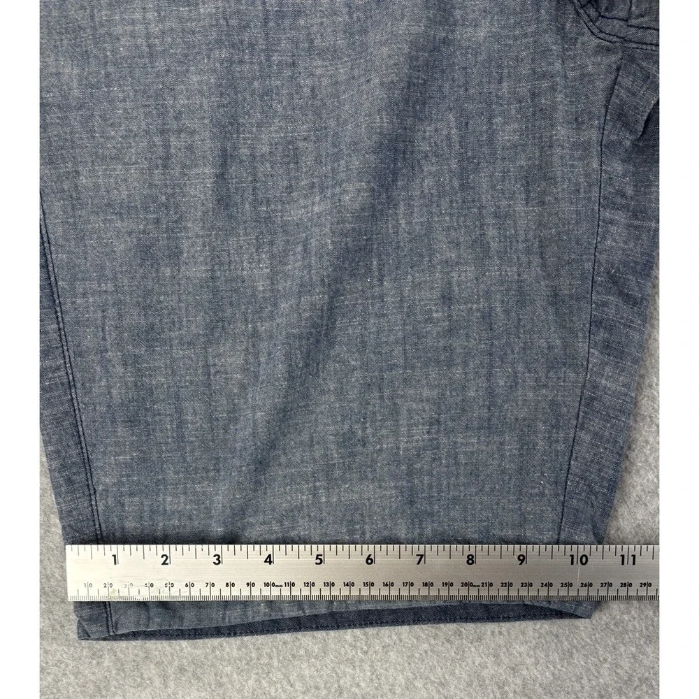 Flag & Anthem Chambray Shorts Mens 34 Blue Cotton Casual Summer Beach Chino 34